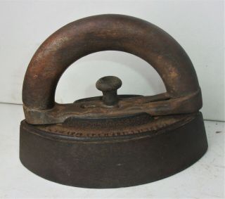 Antique Vintage Cast Sad Iron Wood Handle Clothing Press Door Stop Paper Weight
