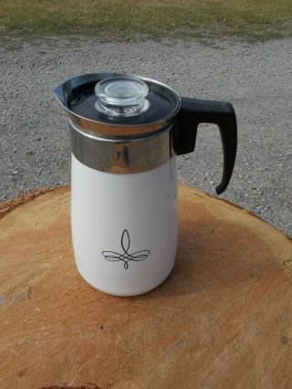 Vintage Corning Ware 9 Cup Stove Top Percolator Coffee Maker