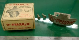 Vintage Old Stock Dr.  Pepper Starr " X " Wall Mounted Bottle Opener