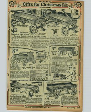 1925 Paper Ad Forward Coaster Wagon Roller Bearing Rolls Racer Wood Wooden