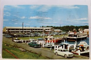 Massachusetts Ma Cape Cod Falmouth Marina Motel Postcard Old Vintage Card View