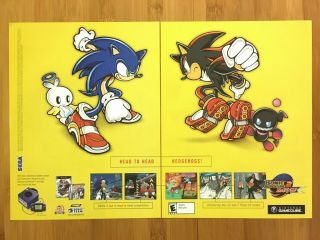 Sonic Adventure 2 Battle Gamecube 2001 Vintage Print Ad/poster Official Art Rare