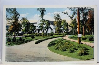 Georgia Ga Atlanta Druid Hill Club Postcard Old Vintage Card View Standard Post