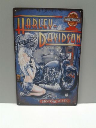 12 Inch Harley Davidson Girl Sign