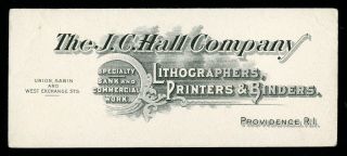The J.  C.  Hall Co.  Lithographers Binders Victorian Advertising Trade Card/blotter