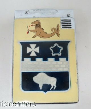 Korean War Us Army 17th Infantry Regiment Coat Of Arms Cigarette Case & Lighter
