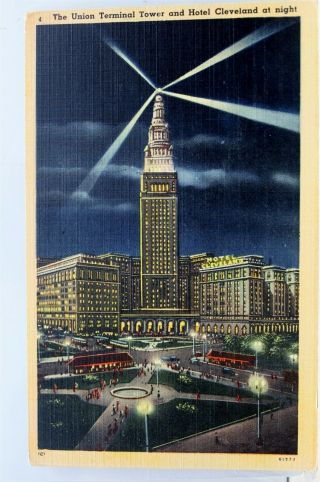 Ohio Oh Cleveland Hotel Union Terminal Tower Postcard Old Vintage Card View Post