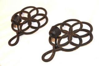 Antique Cast Iron Trivet Seed Of Life Wall Decor Candle Holder Jzh 1946