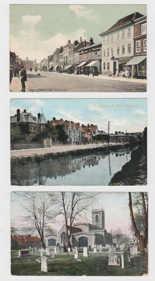 Three Old Cards High Wycombe Around 1905 London Road High Street Aylesbury