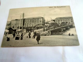 Libau Hansa Briicke / Hansa Bridge - Old Germany / Latvia Postcard