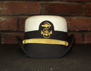 Vintage 1950 ' s US Navy Female Naval Academy Dress Cap Hat 2