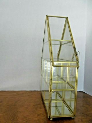 BRASS AND CLASS CURIO DISPLAY CABINET - MIRROR BACK 2