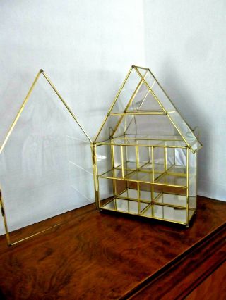 BRASS AND CLASS CURIO DISPLAY CABINET - MIRROR BACK 3