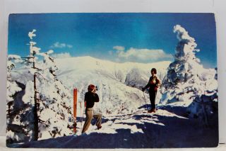 York Ny Adirondack Mountains Winter Skiers Postcard Old Vintage Card View Pc