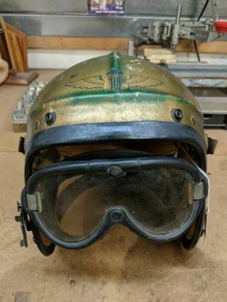 Gentexite Korean War Jet Fighter Flight Helmet With M1944 Goggles