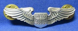Korean War Sterling Usaf Air Force Navigator 2 Inch Wings Badge By Vanguard