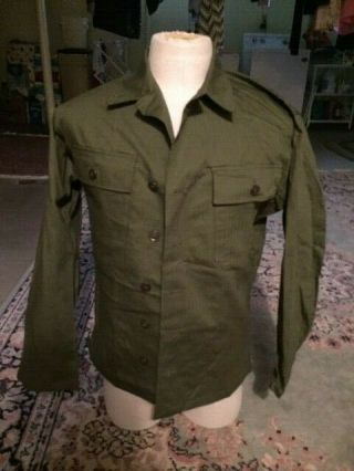 Korea War Era Jacket And Trousers In Size Small - Herringbone Twill Od - 7,