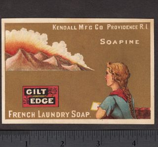 Charlotte Perkins Gilman Ca.  1881 Mountains Soapine Soap Advertising Trade Card