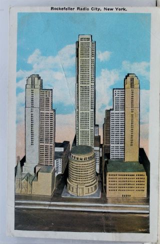 York Ny Nyc Rockefeller Radio City Postcard Old Vintage Card View Standard
