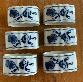 Blue Danube Set Of 6 Napkin Rings From Japan
