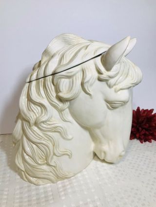 Horse Head Ceramic Cookie Jar Container With Lid