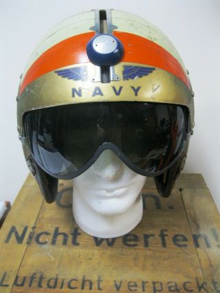 Us Navy Flight Helmet Aph - 5 1950 