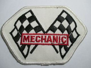 Mechanic Racing Embroidered Patch,  Vintage,  Nos,  4 1/2 X 3 Inches