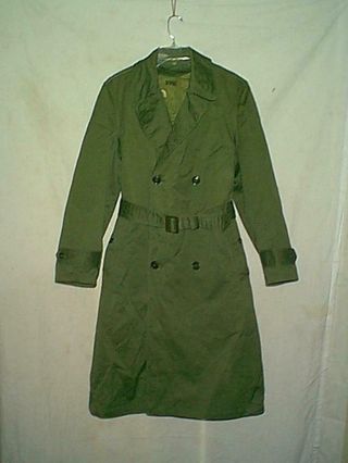 Vintage Us Army Korean Ware Era Field Trench Coat Jacket & Removable Lining