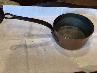 Antique French Long Handle Copper Sauce Pot Pan