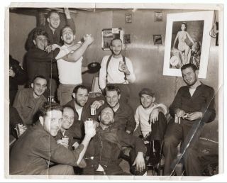2 Vintage 1957 8x10 Photos Us Navy Crew Operation Deep Freeze Antarctica Rare