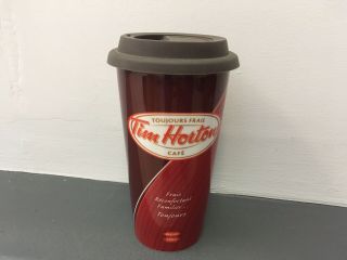 Tim Hortons Ceramic Travel Mug W/ Silicone Lid 2011 Coffee Tea Cup