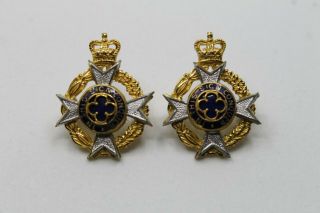 Post Ww2 Canadian Chaplain Service Officers Silver Gilt Enameled Collars Pair