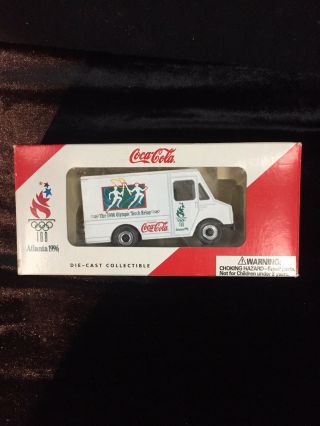 1996 Atlanta Olympic Torch Relay Truck Coca Cola Die Cast Nib Rare
