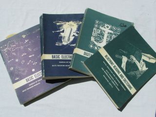 4 Vtg Navy Training Manuals Electronics Blueprint Computer Electricity Navpers