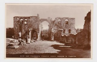 Old Real Photo Card Furness Abbey Barrow In Furness Cumbria Around 1930