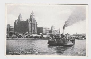 Old Card Of River Mersey Steam Ship Ferry Liverpool Around 1934