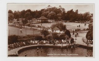 Old Real Photo Card Happy Mount Park Morecambe 1951 Bowling Paddling Pool