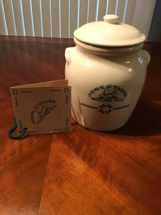 John Deere Moline,  Ill.  Cookie Canister Jar With Lid And Recipe Employee Only