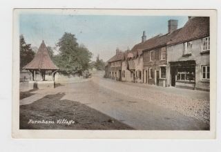 Old Card Farnham Village 1906 Beaconsfield Slough Buckinghamshire