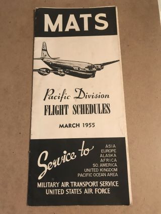 1955 U.  S Air Force Mats Air Transport Service Schedule Y900