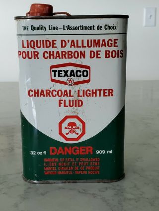 Texaco Canada - Charcoal Lighter Fluid - Empty 32 Fl.  Oz.  Can