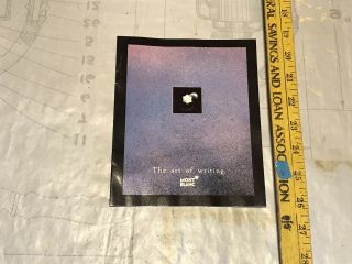 Mont Blanc Booklet,  The Art Of Writing,  Late 80’s Advertising Booklet,  No Pen