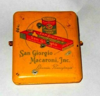 Vintage San Giorgio Macaroni Inc.  Spaghetti Advertising Paper Chip,  Lebanon Pa.