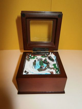 Mr Christmas - Miniature Rotating Sleigh Scene Wooden Music Box