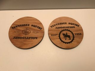 Jack Daniels Tennessee Squire Wooden Coasters Two Differant