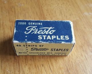 Vintage Presto Staples No.  165 Metal Specialties Mfg Company Chicago