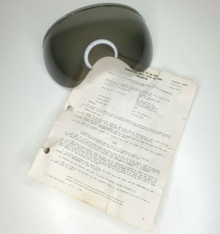 Vtg Nos Usaf P - 4 Flight Helmet Shaded Visor | Late 50s W/ Paperwork