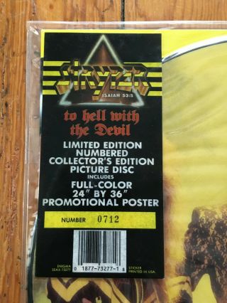 Stryper Limited Edition To Hell With The Devil Picture Disc LP Vinyl 2