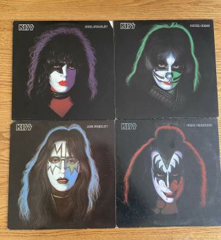 Kiss Solo Albums Gene Simmons Ace Frehley Paul Stanley Peter Criss With Inserts