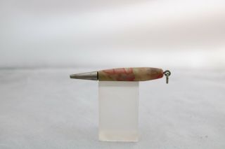 Vintage English Made Miniature Mechanical Pencil,  Red & White Marbled